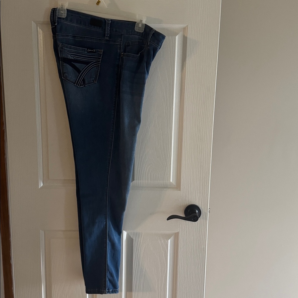 Seven7 Women's Straight Leg Jeans - Dark Blue